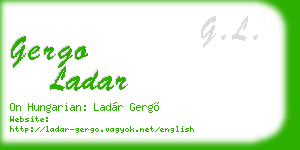 gergo ladar business card