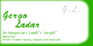 gergo ladar business card